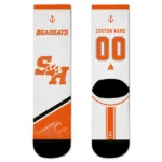 Sam Houston Bearkats Socks Customized Nautical Icons Orange White Best Selling
