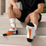 Sam Houston Bearkats Socks Customized Nautical Icons Orange White Best Selling