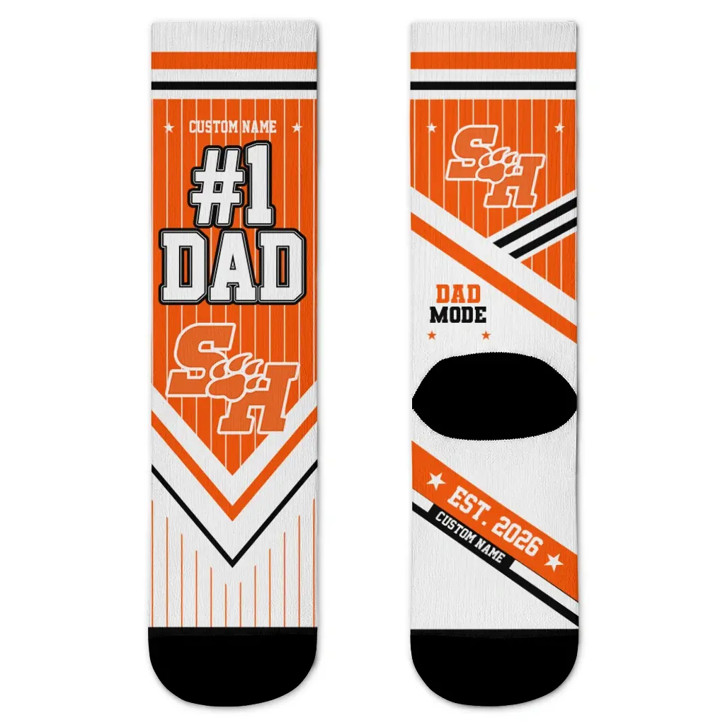 Sam Houston Bearkats Socks Customized Pinstripe Chevron Orange White Best Selling Sam Houston Bearkats Socks Customized Pinstripe Chevron Orange White Best Selling