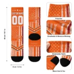Sam Houston Bearkats Socks Customized Star Stripes Orange White Best Selling