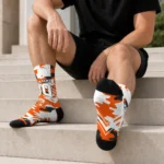 Sam Houston Bearkats Socks Customized Woodland Camo Orange Best Selling