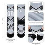 San Antonio Spurs Socks Custom Argyle Pattern Silver Best Selling