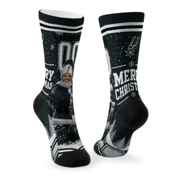 San Antonio Spurs Socks Custom Snowy Scene Silver White Fashion Forward