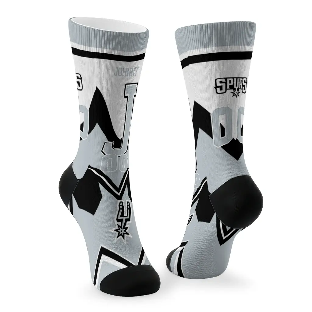 San Antonio Spurs Socks Customized Arrow Blocks Silver Fashion Forward San Antonio Spurs Socks Customized Arrow Blocks Silver Fashion Forward