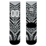 San Antonio Spurs Socks Customized Leopard Print Silver Black Best Selling