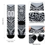 San Antonio Spurs Socks Customized Leopard Print Silver Black Best Selling