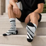 san-antonio-spurs-socks-customized-pinstripe-chevron-silver-white-best-selling.webp
