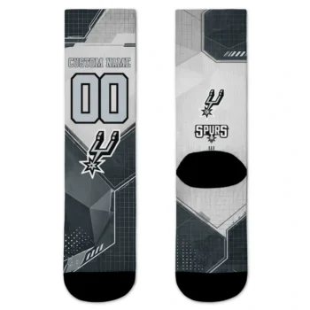 San Antonio Spurs Socks Personalized Geometric Tech Silver Best Selling