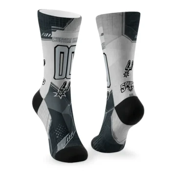 San Antonio Spurs Socks Personalized Geometric Tech Silver Fashion Forward