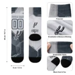San Antonio Spurs Socks Personalized Geometric Tech Silver Best Selling