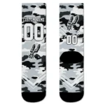 San Antonio Spurs Socks Personalized Woodland Camo Silver Best Selling