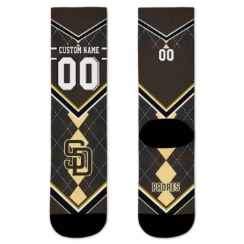 San Diego Padres Socks Custom Argyle Pattern Brown Best Selling