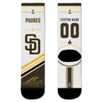 San Diego Padres Socks - Custom Nautical Icons Brown White