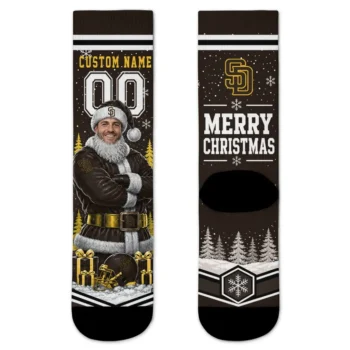 San Diego Padres Socks Custom Snowy Scene Brown White Best Selling