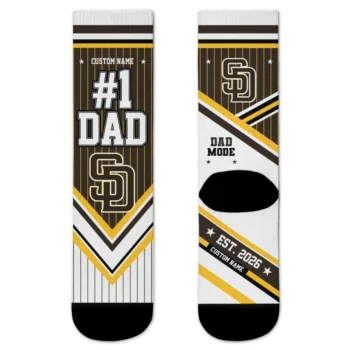 San Diego Padres Socks - Customized Pinstripe Chevron Brown White
