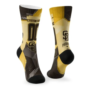 San Diego Padres Socks Personalized Geometric Tech Brown Fashion Forward