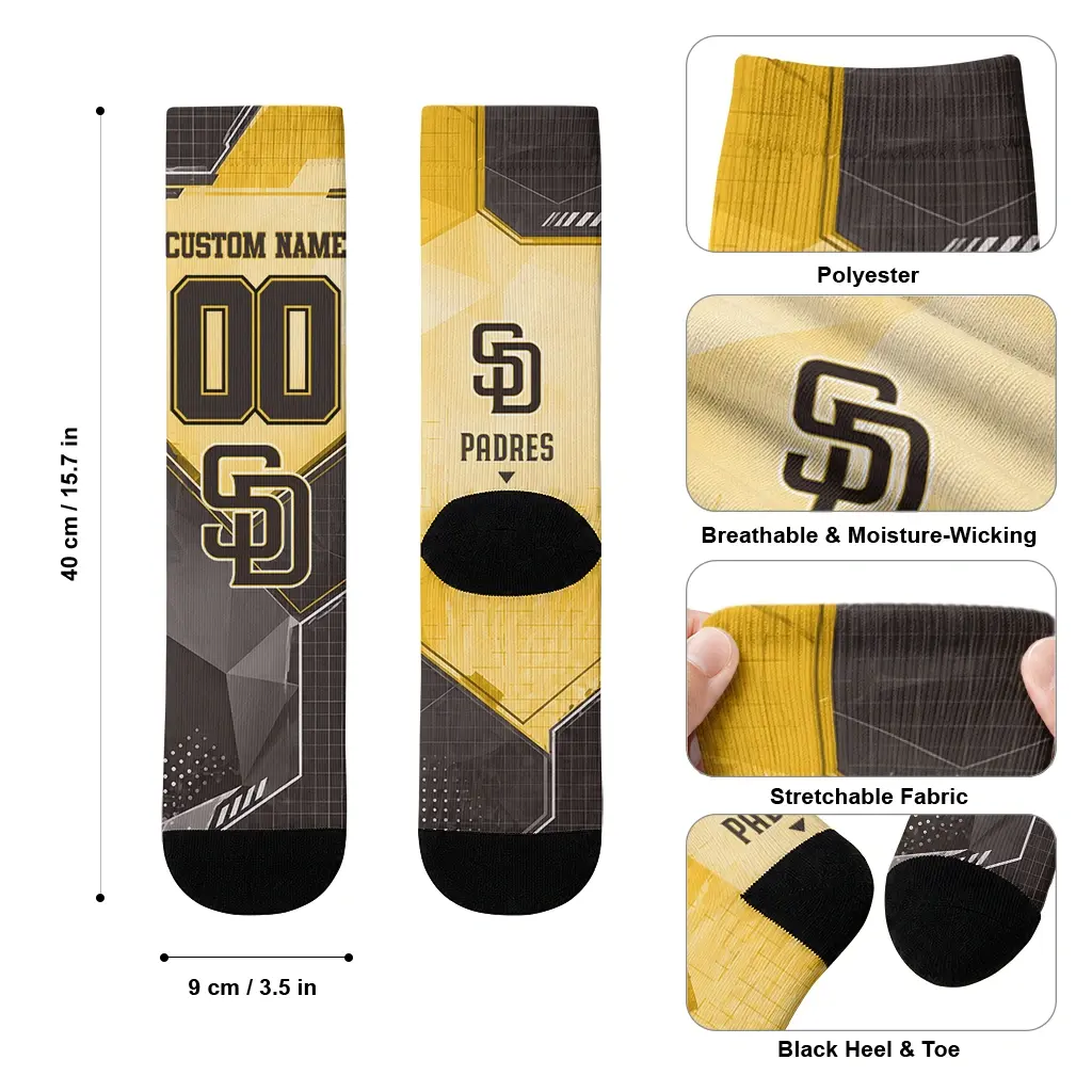 San Diego Padres Socks Personalized Geometric Tech Brown High Quality San Diego Padres Socks Personalized Geometric Tech Brown High Quality