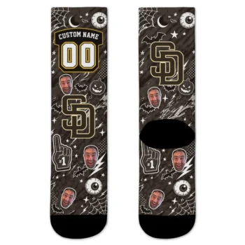 San Diego Padres Socks Personalized Scattered Icons Brown Best Selling