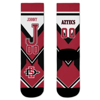 San Diego State Aztecs Socks Customized Arrow Blocks Red Best Selling