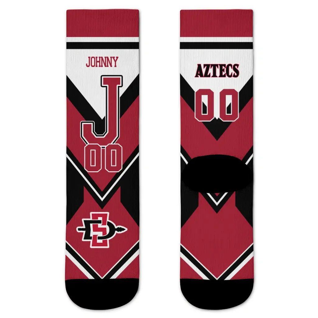 San Diego State Aztecs Socks Customized Arrow Blocks Red Best Selling San Diego State Aztecs Socks Customized Arrow Blocks Red Best Selling