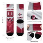 San Diego State Aztecs Socks Customized Geometric Tech Red Best Selling