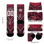San Diego State Aztecs Socks Customized Leopard Print Red Black Best Selling