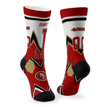 San Francisco 49ers Socks Custom Arrow Blocks Red Fashion Forward
