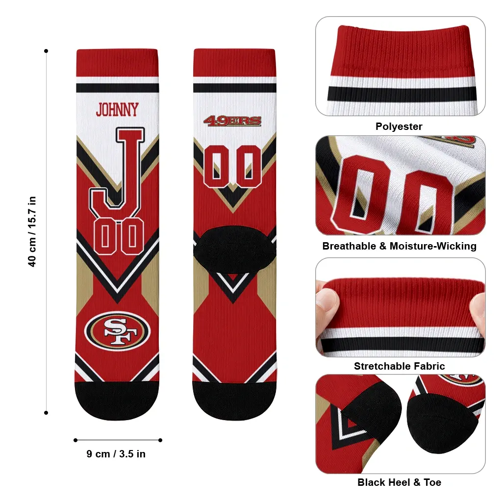 San Francisco 49ers Socks Custom Arrow Blocks Red High Quality San Francisco 49ers Socks Custom Arrow Blocks Red High Quality