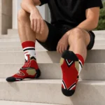San Francisco 49ers Socks Custom Arrow Blocks Red Best Selling