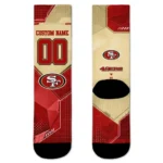 San Francisco 49ers Socks Customized Geometric Tech Red Best Selling
