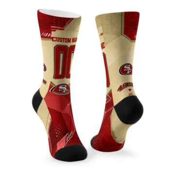 San Francisco 49ers Socks Customized Geometric Tech Red Fashion Forward