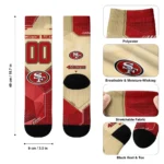San Francisco 49ers Socks Customized Geometric Tech Red Best Selling