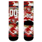 San Francisco 49ers Socks Customized Woodland Camo Red Best Selling