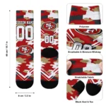 San Francisco 49ers Socks Customized Woodland Camo Red Best Selling