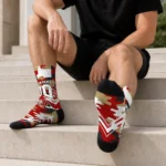 San Francisco 49ers Socks Customized Woodland Camo Red Best Selling