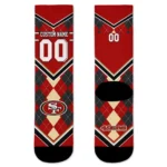 San Francisco 49ers Socks Personalized Argyle Pattern Red Best Selling
