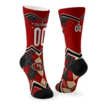 San Francisco 49ers Socks Personalized Argyle Pattern Red Best Selling