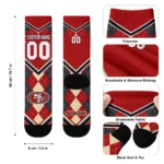 San Francisco 49ers Socks Personalized Argyle Pattern Red Best Selling