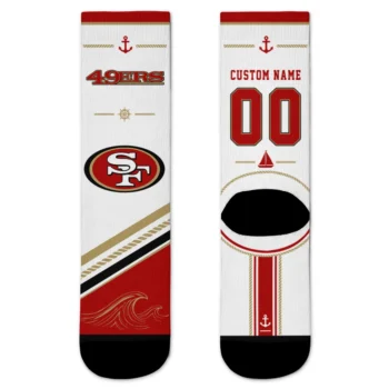 San Francisco 49ers Socks - Personalized Nautical Icons Red White