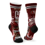 San Francisco 49ers Socks Personalized Snowy Scene Red White Best Selling