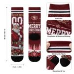 San Francisco 49ers Socks Personalized Snowy Scene Red White Best Selling