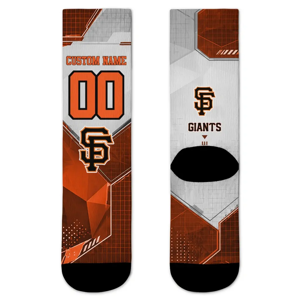 San Francisco Giants Socks Custom Geometric Tech Orange Best Selling San Francisco Giants Socks Custom Geometric Tech Orange Best Selling