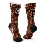 San Francisco Giants Socks Custom Scattered Icons Orange Best Selling