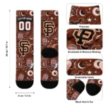 San Francisco Giants Socks Custom Scattered Icons Orange Best Selling