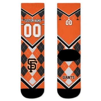 San Francisco Giants Socks Customized Argyle Pattern Orange Best Selling