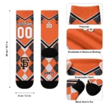 San Francisco Giants Socks Customized Argyle Pattern Orange Best Selling