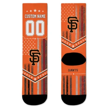 San Francisco Giants Socks Customized Star Stripes Orange White Best Selling