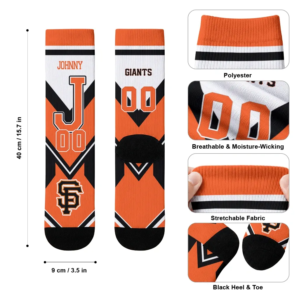San Francisco Giants Socks Personalized Arrow Blocks Orange High Quality San Francisco Giants Socks Personalized Arrow Blocks Orange High Quality