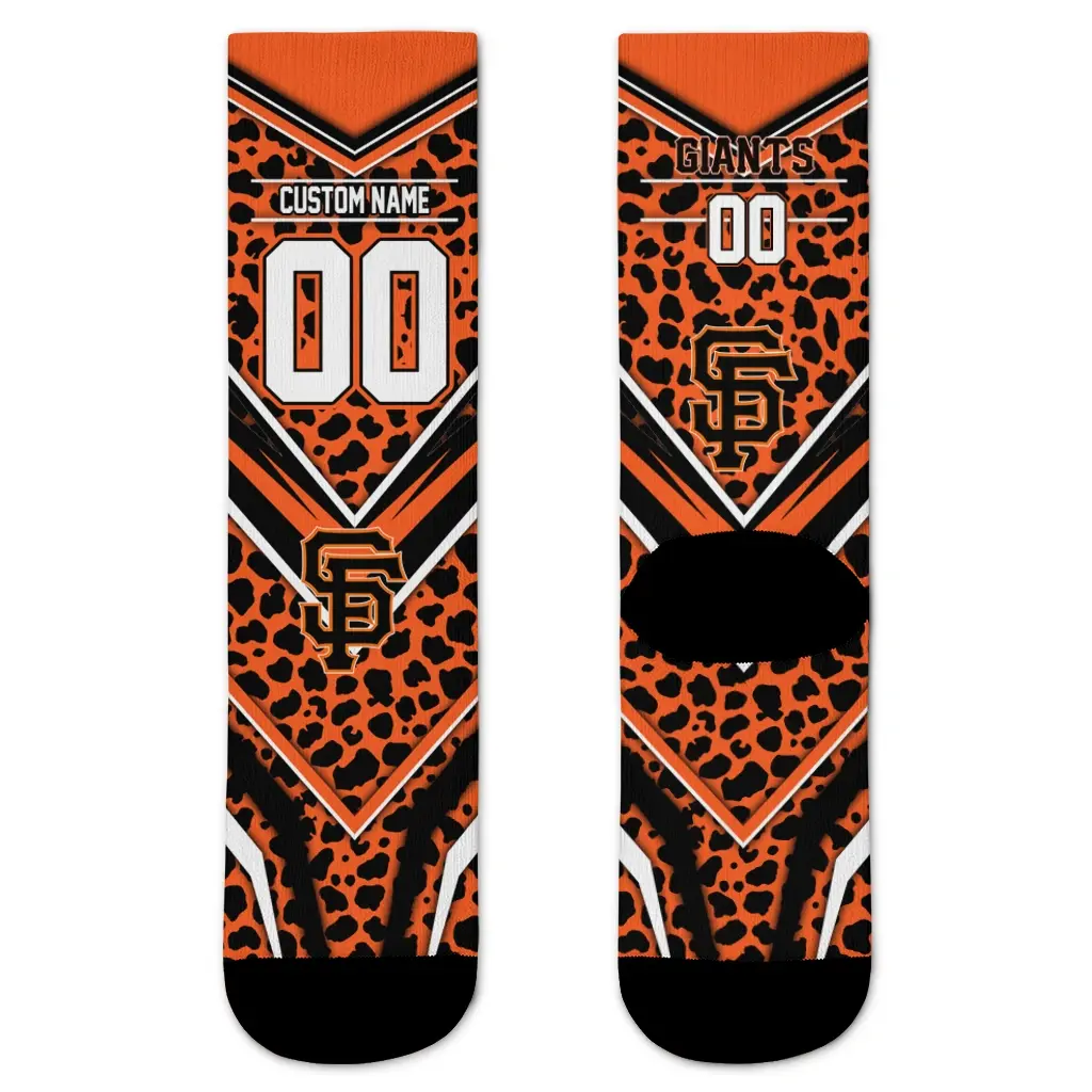 San Francisco Giants Socks Personalized Leopard Print Orange Black Best Selling San Francisco Giants Socks Personalized Leopard Print Orange Black Best Selling