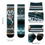 San Jose Sharks Socks Custom Snowy Scene Teal White Best Selling
